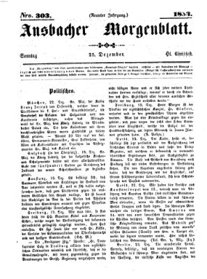 Ansbacher Morgenblatt Sonntag 25. Dezember 1853