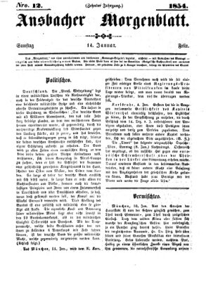 Ansbacher Morgenblatt Samstag 14. Januar 1854