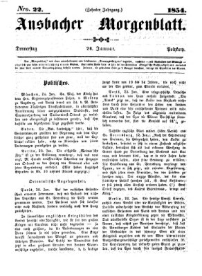 Ansbacher Morgenblatt Donnerstag 26. Januar 1854