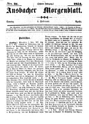 Ansbacher Morgenblatt Sonntag 5. Februar 1854