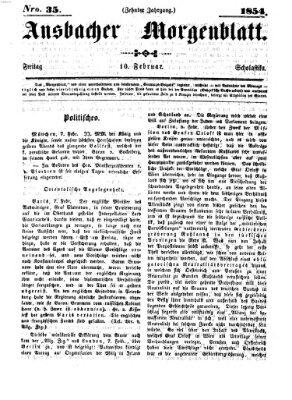 Ansbacher Morgenblatt Freitag 10. Februar 1854