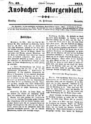 Ansbacher Morgenblatt Samstag 18. Februar 1854