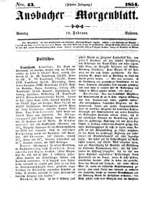 Ansbacher Morgenblatt Sonntag 19. Februar 1854