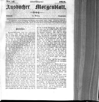 Ansbacher Morgenblatt Mittwoch 8. März 1854