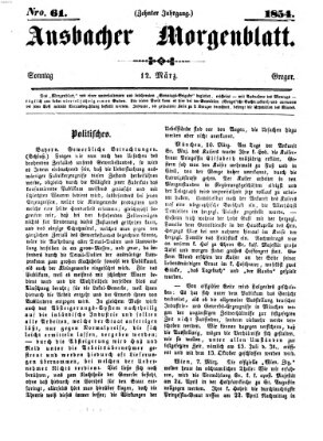 Ansbacher Morgenblatt Sonntag 12. März 1854