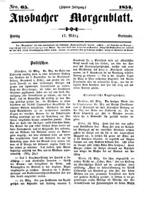 Ansbacher Morgenblatt Freitag 17. März 1854