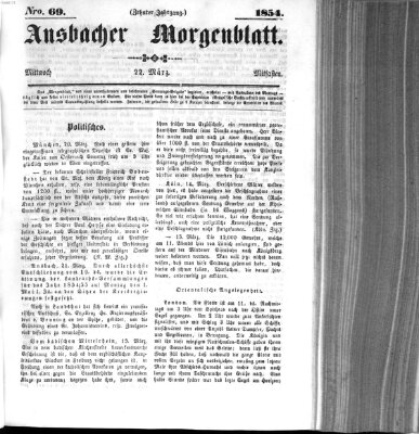 Ansbacher Morgenblatt Mittwoch 22. März 1854