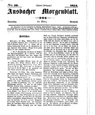 Ansbacher Morgenblatt Donnerstag 23. März 1854