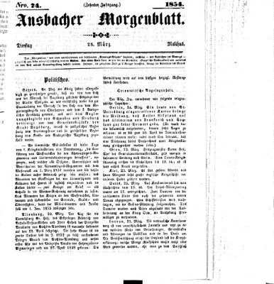 Ansbacher Morgenblatt Dienstag 28. März 1854