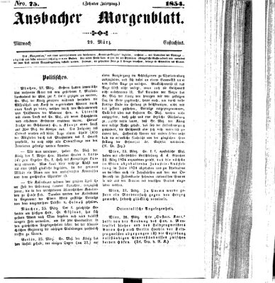 Ansbacher Morgenblatt Mittwoch 29. März 1854