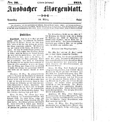 Ansbacher Morgenblatt Donnerstag 30. März 1854