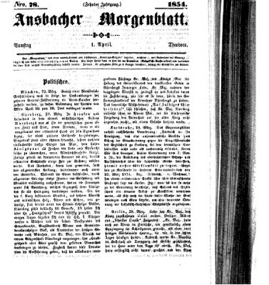 Ansbacher Morgenblatt Samstag 1. April 1854