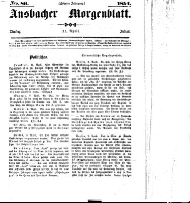 Ansbacher Morgenblatt Dienstag 11. April 1854