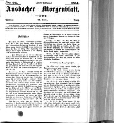 Ansbacher Morgenblatt Sonntag 23. April 1854