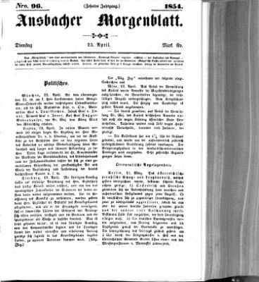 Ansbacher Morgenblatt Dienstag 25. April 1854