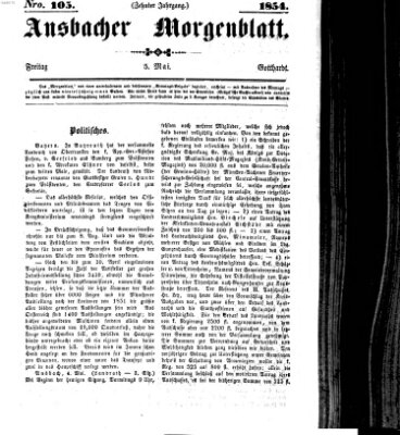 Ansbacher Morgenblatt Freitag 5. Mai 1854