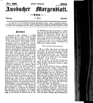 Ansbacher Morgenblatt Sonntag 7. Mai 1854