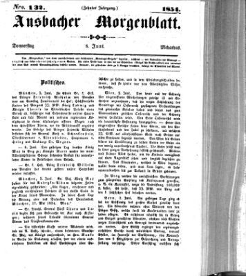 Ansbacher Morgenblatt Donnerstag 8. Juni 1854