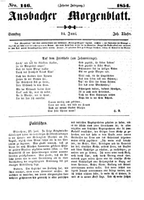 Ansbacher Morgenblatt Samstag 24. Juni 1854