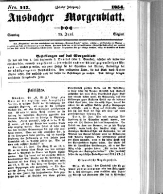 Ansbacher Morgenblatt Sonntag 25. Juni 1854