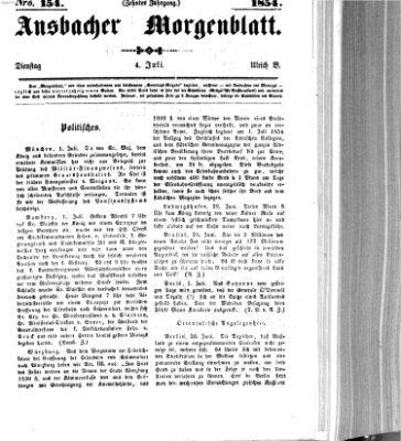 Ansbacher Morgenblatt Dienstag 4. Juli 1854