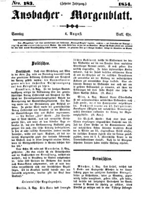 Ansbacher Morgenblatt Sonntag 6. August 1854