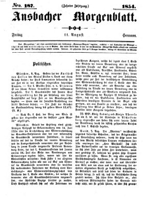 Ansbacher Morgenblatt Freitag 11. August 1854