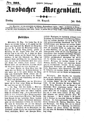 Ansbacher Morgenblatt Dienstag 29. August 1854