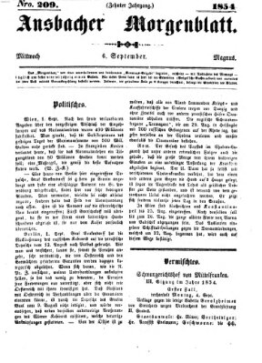 Ansbacher Morgenblatt Mittwoch 6. September 1854