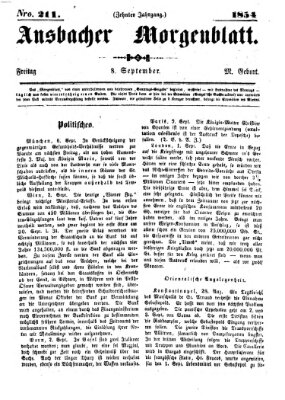 Ansbacher Morgenblatt Freitag 8. September 1854