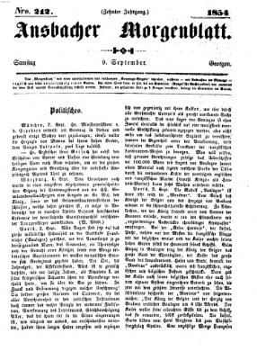 Ansbacher Morgenblatt Samstag 9. September 1854