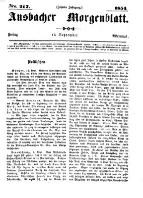 Ansbacher Morgenblatt Freitag 15. September 1854