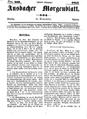 Ansbacher Morgenblatt Dienstag 26. September 1854