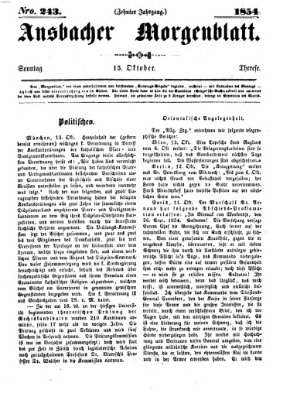 Ansbacher Morgenblatt Sonntag 15. Oktober 1854