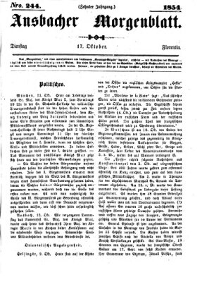 Ansbacher Morgenblatt Dienstag 17. Oktober 1854