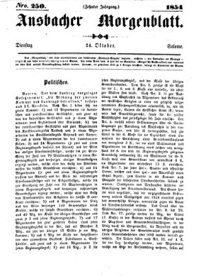 Ansbacher Morgenblatt Dienstag 24. Oktober 1854