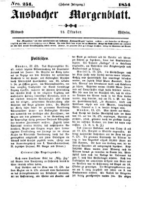 Ansbacher Morgenblatt Mittwoch 25. Oktober 1854