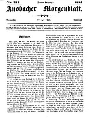 Ansbacher Morgenblatt Donnerstag 26. Oktober 1854