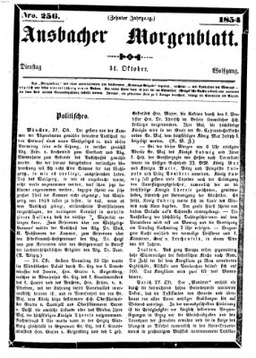 Ansbacher Morgenblatt Dienstag 31. Oktober 1854