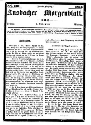 Ansbacher Morgenblatt Sonntag 5. November 1854