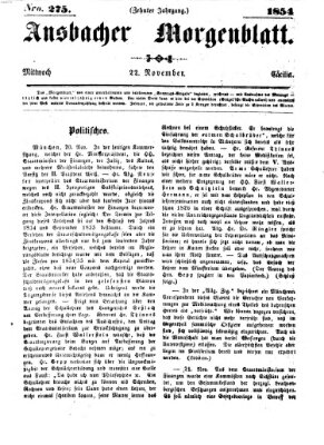 Ansbacher Morgenblatt Mittwoch 22. November 1854