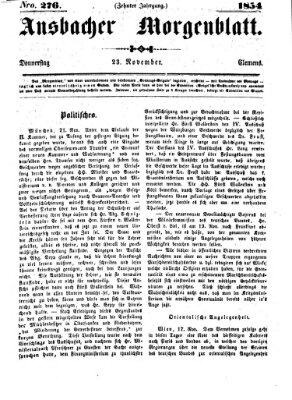 Ansbacher Morgenblatt Donnerstag 23. November 1854