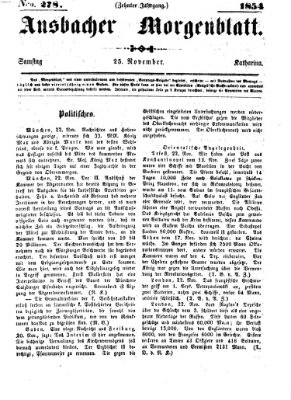 Ansbacher Morgenblatt Samstag 25. November 1854