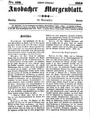 Ansbacher Morgenblatt Sonntag 26. November 1854