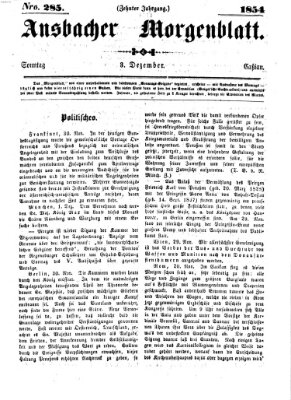 Ansbacher Morgenblatt Sonntag 3. Dezember 1854