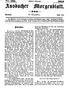 Ansbacher Morgenblatt Mittwoch 13. Dezember 1854