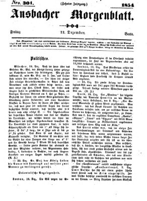 Ansbacher Morgenblatt Freitag 22. Dezember 1854