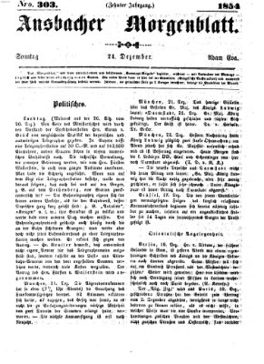 Ansbacher Morgenblatt Sonntag 24. Dezember 1854