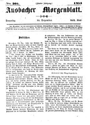 Ansbacher Morgenblatt Donnerstag 28. Dezember 1854