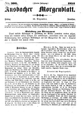 Ansbacher Morgenblatt Freitag 29. Dezember 1854